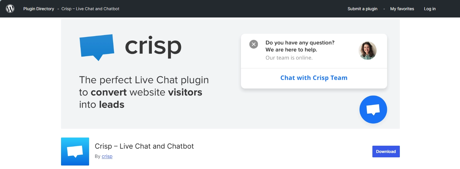 Crisp — Live Chat and chatbot plugin