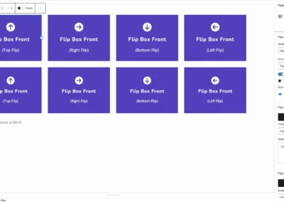 WPMozo Blocks and Addons Flip Box Block Screenshot