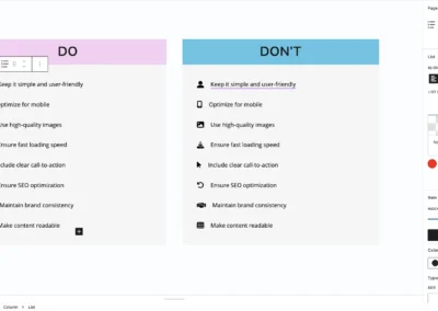 WPMozo Blocks and Addons List Block Screenshot