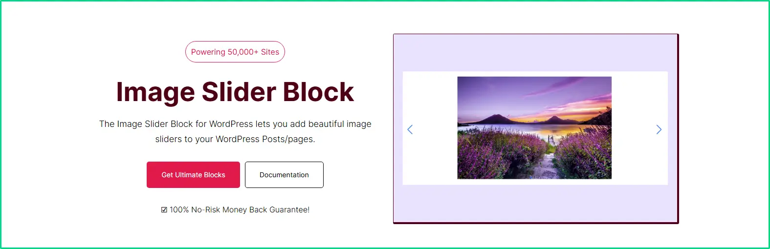 Image Slider block homepage by Ultimate Blocks