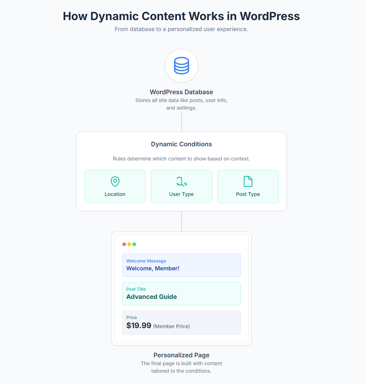 Working of the WordPress Dynamic Content.