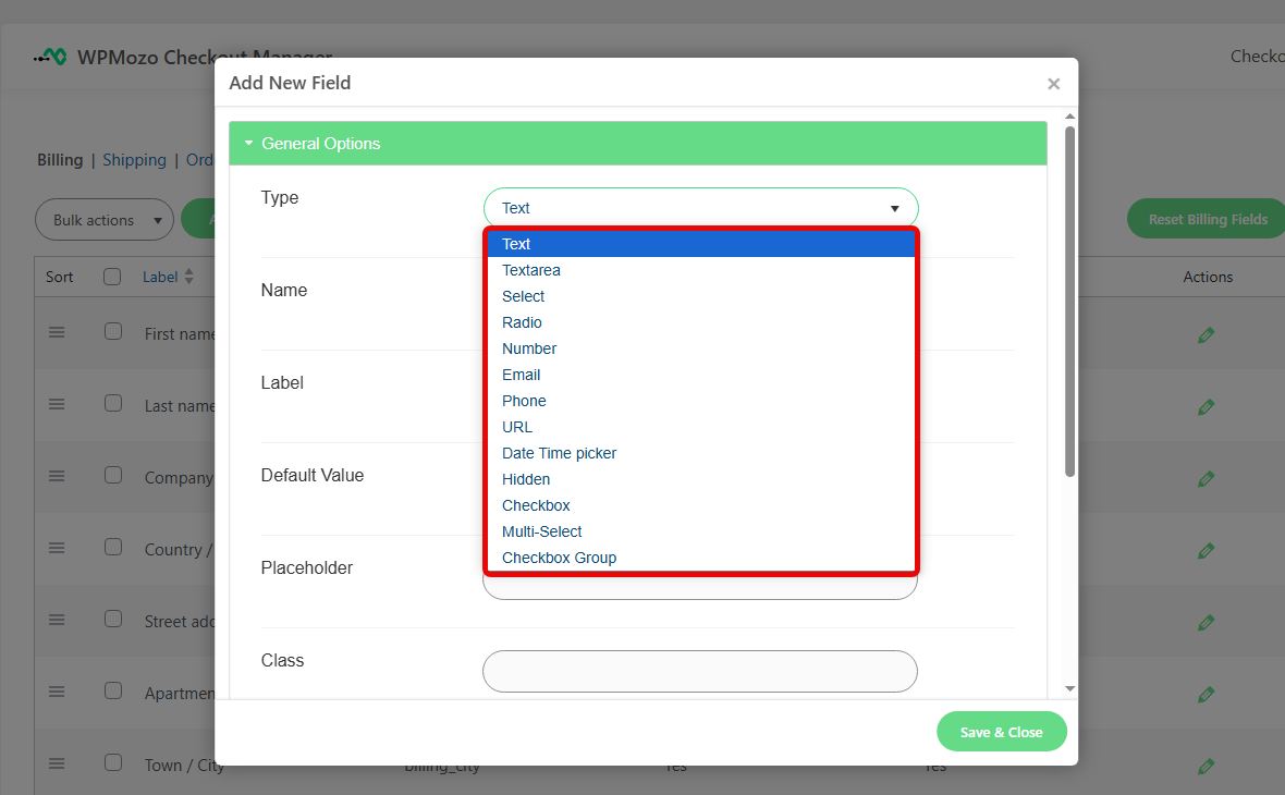 Add New Field in the Checkout page.