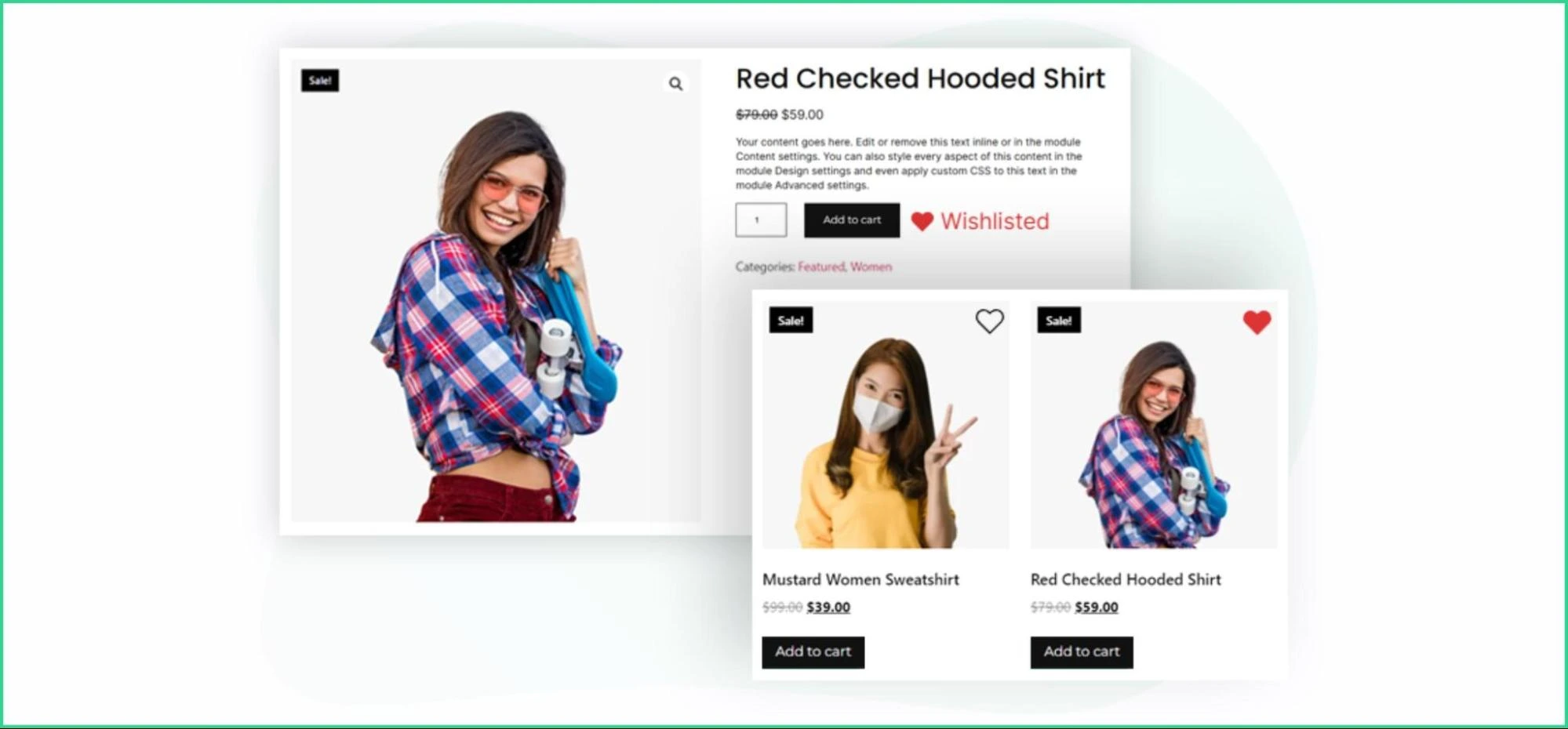 Wishlist functionality example.