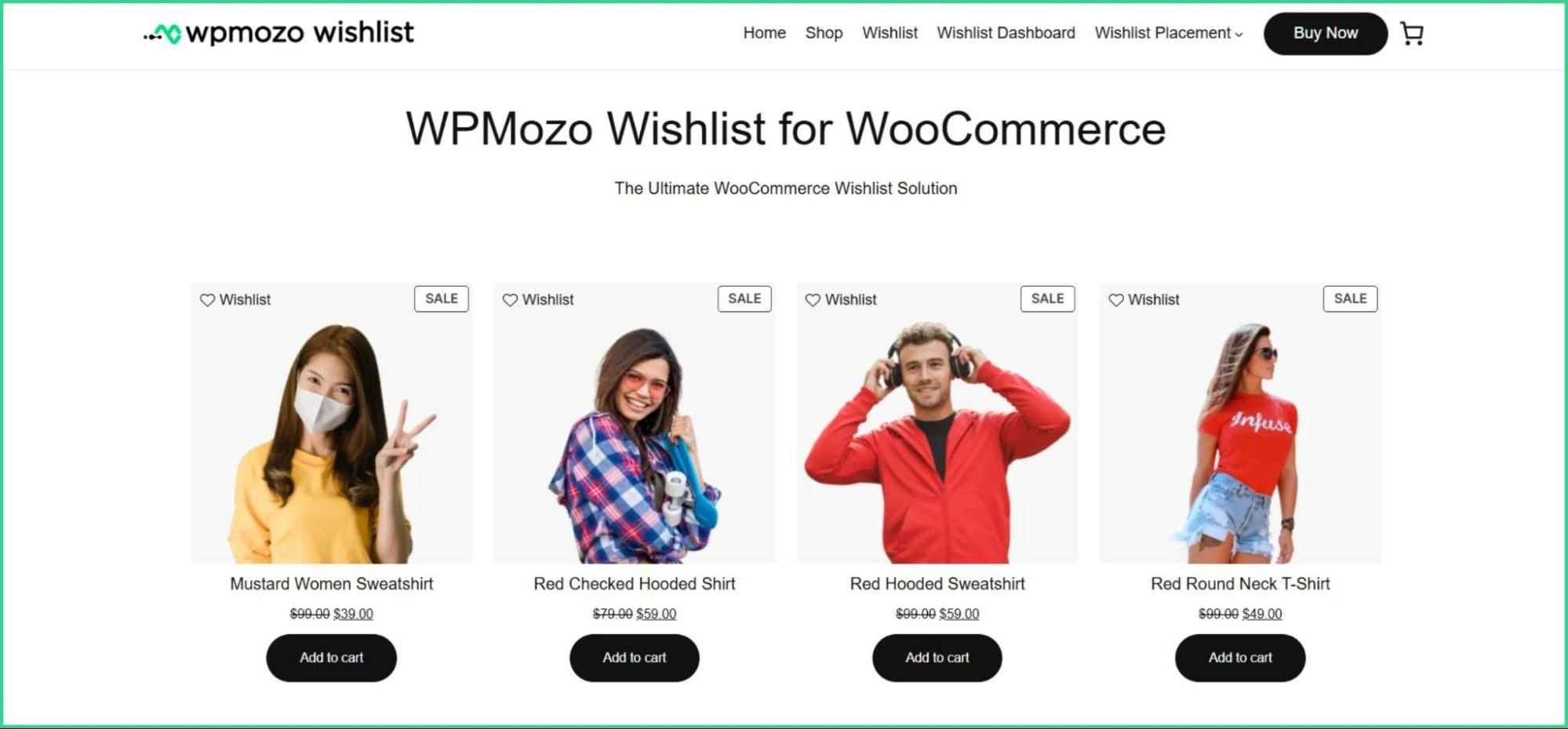 WPMozo Wishlist for WooCommerce plugin.