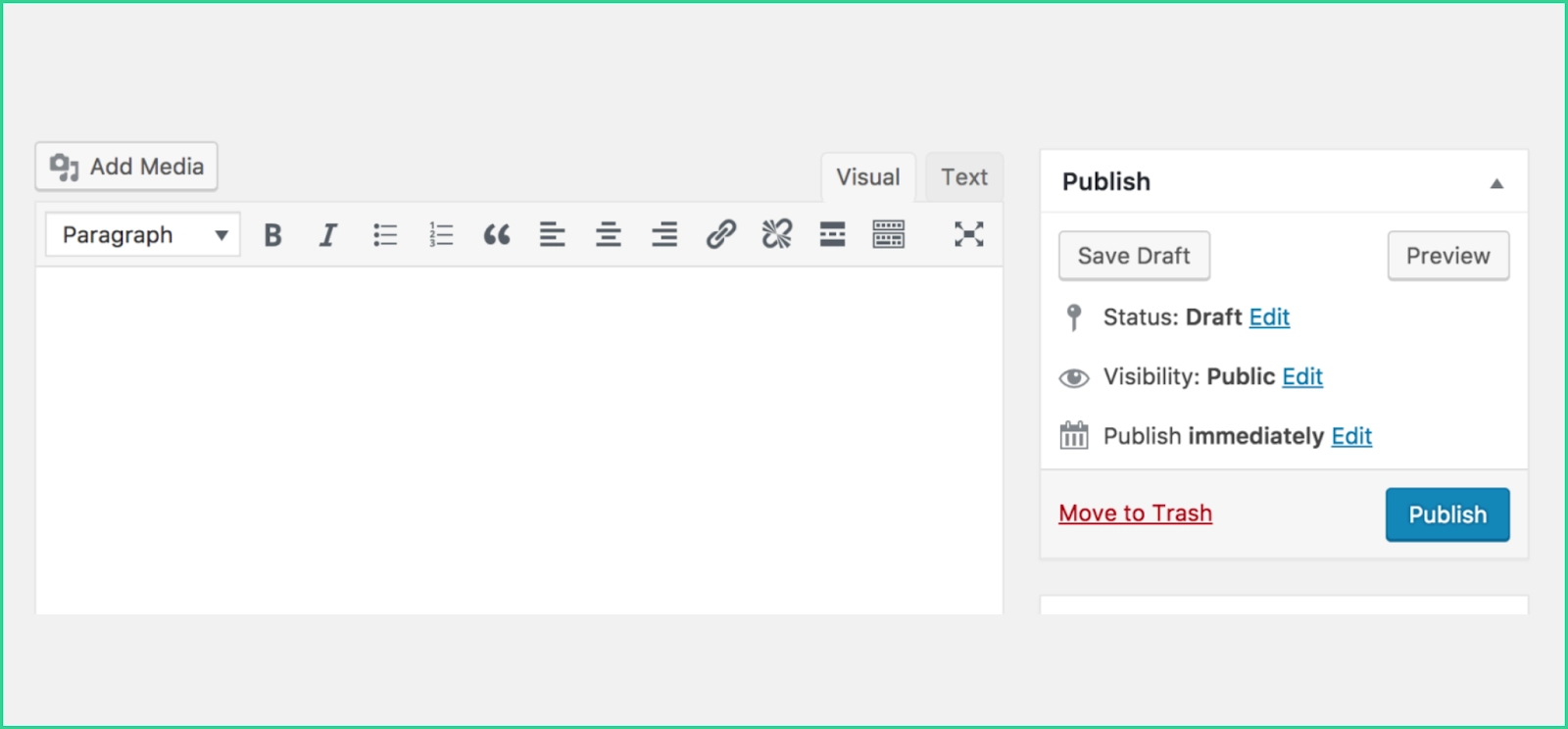 The UI of Classic Editor.