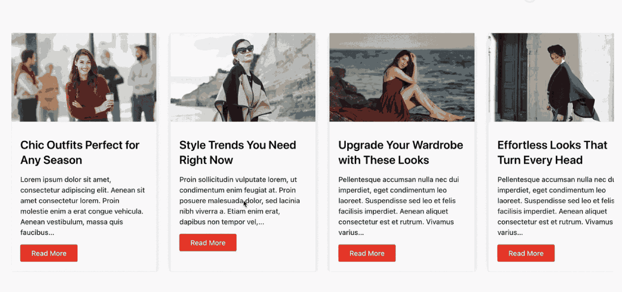 Horizontal Scrolling Posts