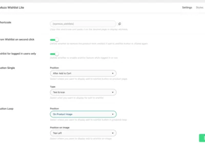 Enable wishlist for logged in users
