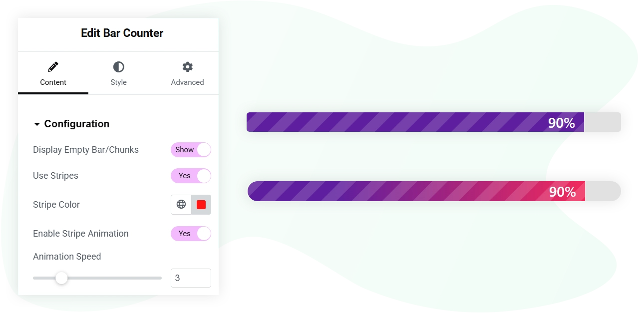 Elementor progress bar counter widget