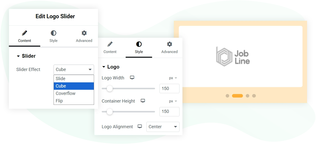 Elementor logo slider widget with customization options