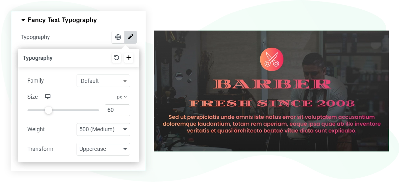 Elementor fancy text styling