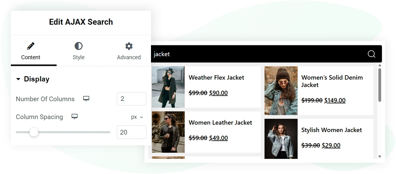Elementor optimize search results layout