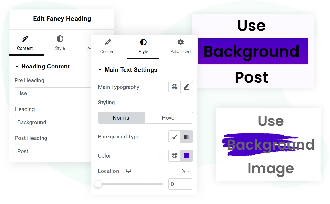 Use background In the Fancy Heading