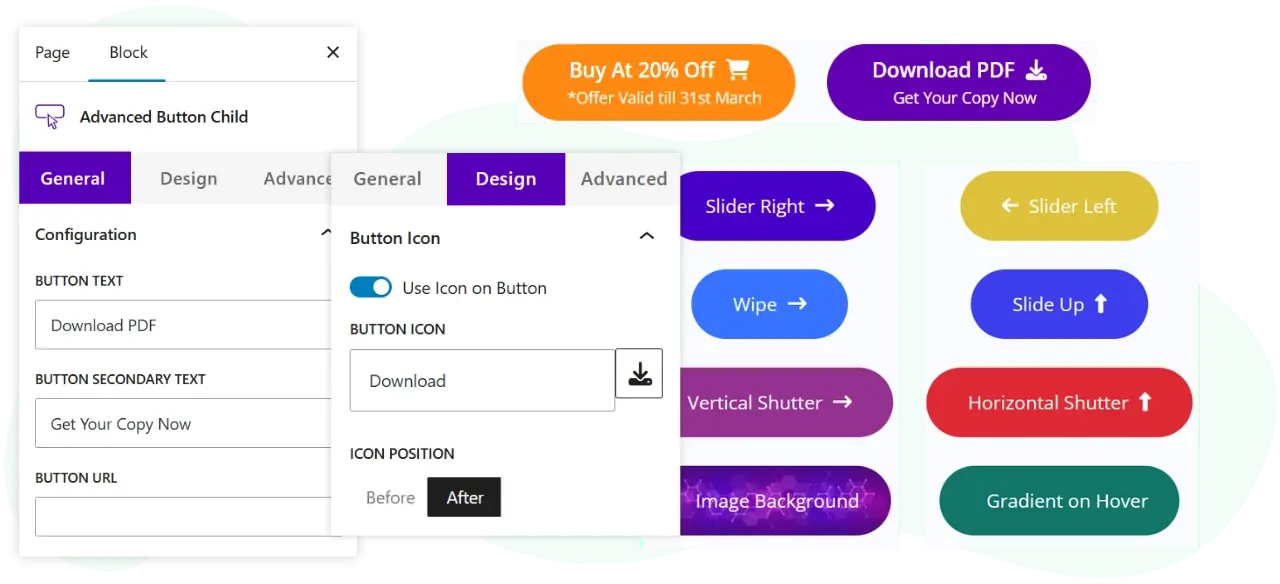 WPMozo advanced button