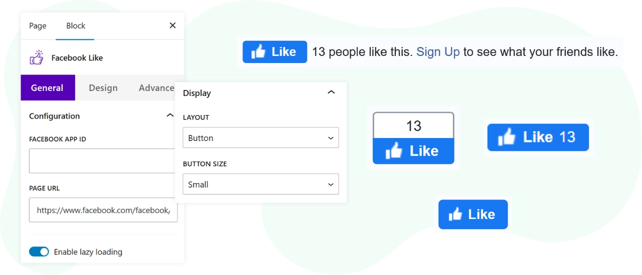 Elementor Facebook like