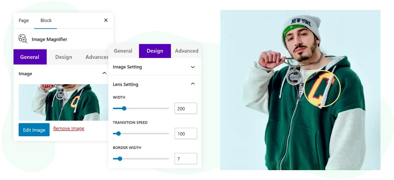 Image magnifier block