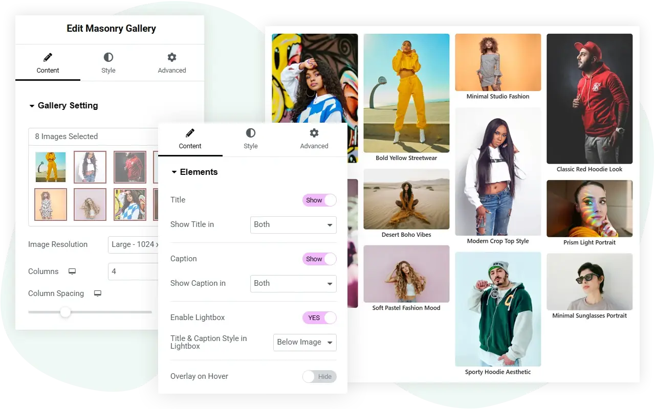 WPMozo Elementor masonry gallery