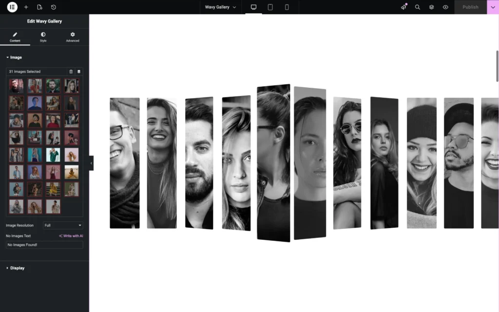 WPMozo Wavy Gallery for Elementor