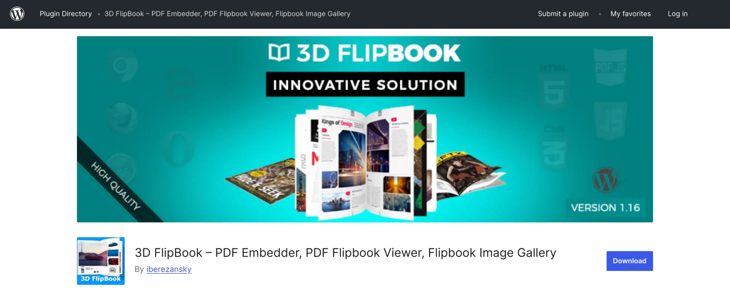 3D FlipBook plugin for WordPress.