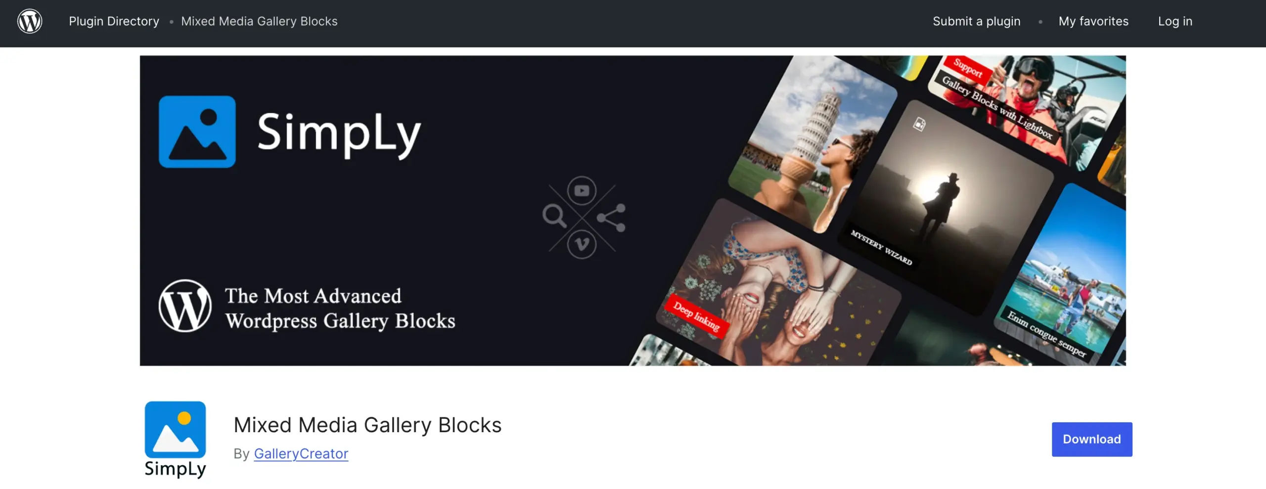 Simply Gallery plugin for WordPress.