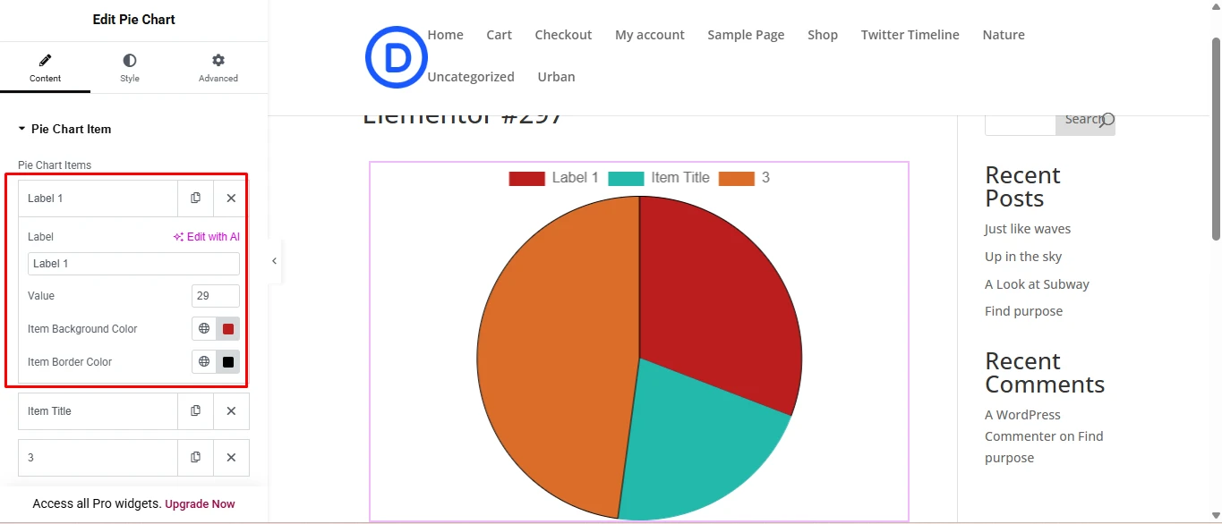 Pie Chart Items 