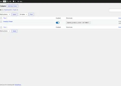 WooCommerce product ticker