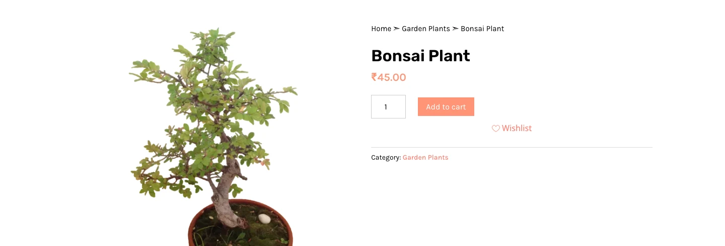 Wishlist button after the Add to cart button on a product page