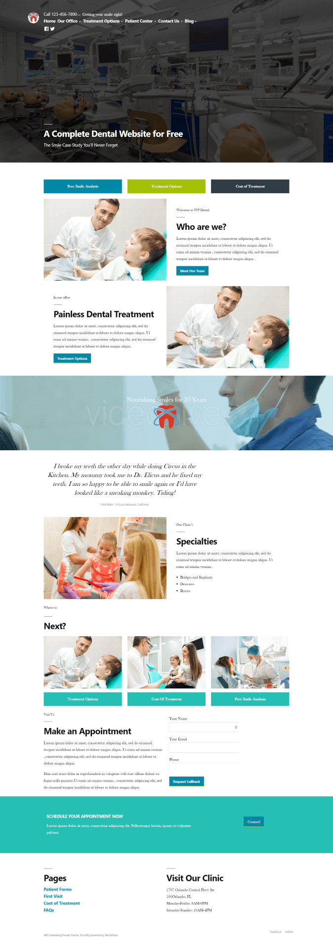 WordPress Dental Theme Free