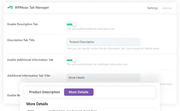 Custom product tabs